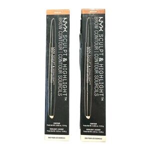 LOT OF 2 NYX Sculpt and Highlight Brow Contour Eyebrow Pencil 03 Soft Brown Rose
